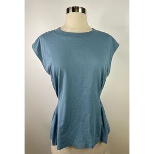 Nation Los Angeles Organic Rushed Cap Sleeves Top